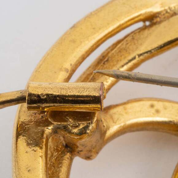 CHANEL Authentic Gold Brooch